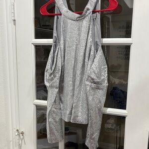 Rachel Zoe Metallic Silver Sleeveless Blouse